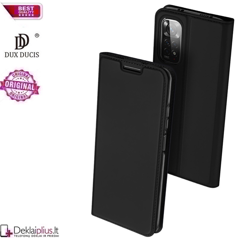 Dux Ducis dirbtinės odos viršelis - juodas (Xiaomi Redmi Note 11/Note 11S/Note 12S/Poco M4 Pro) Dux Ducis dirbtinės odos viršelis - juodas (Xiaomi Redmi Note 11/Note 11S/Note 12S/Poco M4 Pro)